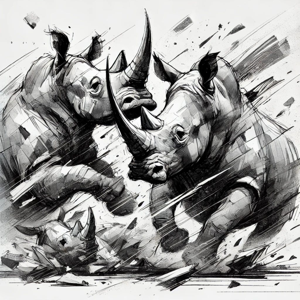 Grey rhinos