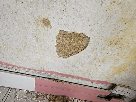 Plaster work begins