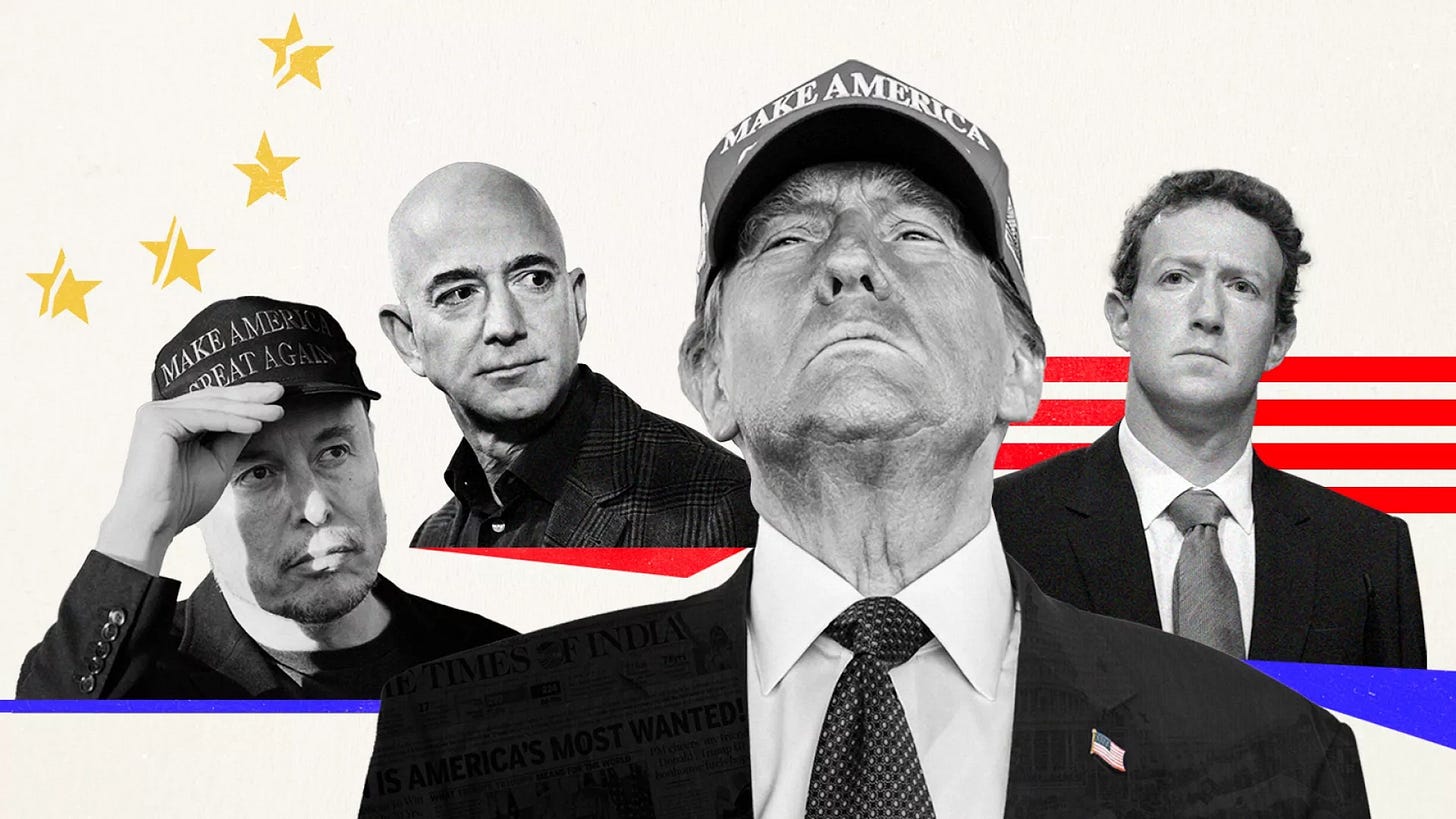 Chefões das “big techs” abraçam Trump: gesto de força ou sinal de fraqueza?  |