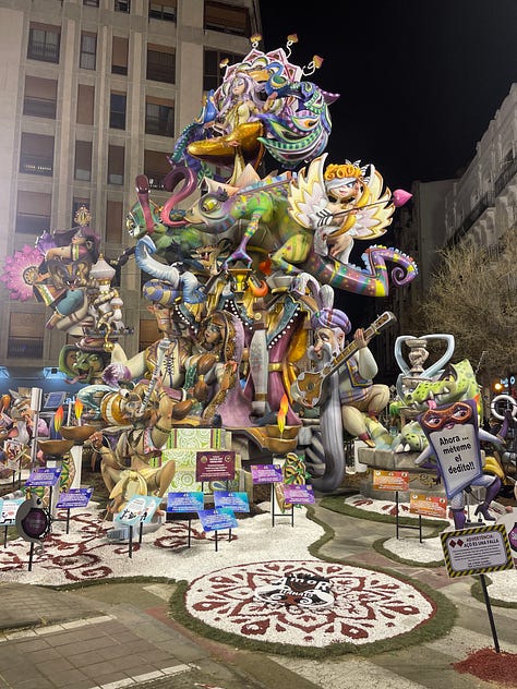 Various sculptures for the Fallas festival