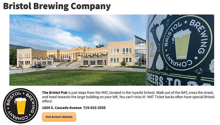 Bristol Brewing Company in Colorado Spring, CO, McMenamins Old St. Francis School in Bend, OR., Schoolyard Beer Garden in Denver, CO, Straight to Ale Brewing in Huntsville, AL,