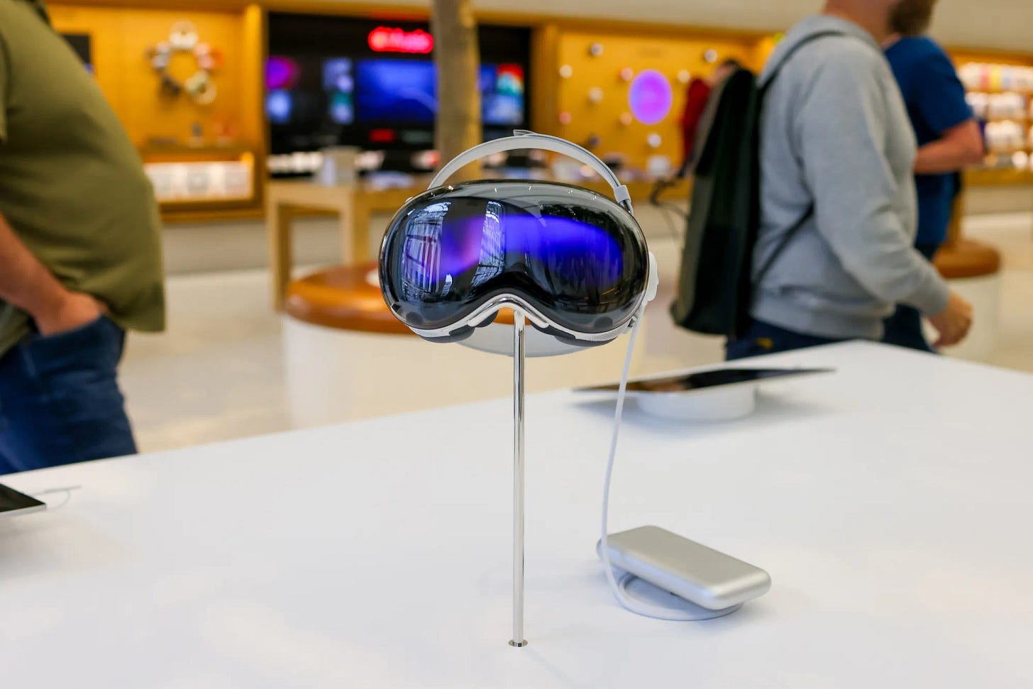 An Apple Vision Pro headset on display during the product’s UK sales launch.