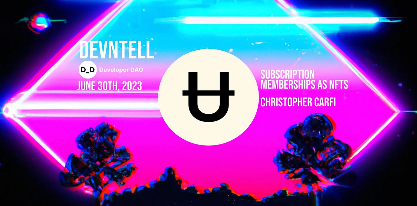 DevNTell with Unlock Protocol