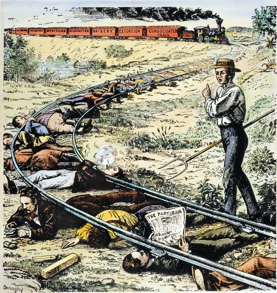 Amazon.com: Granger Movement NThe Grange Awakening The Sleepers American Cartoon  1873 Inspired By The Vanderbilt System Of Secret Rebates Showing A Farmer  Trying To Rouse The Country To The Railroad Menace Poster: