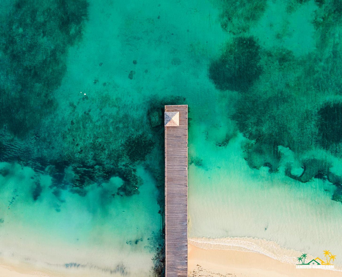 aerial view of a pier