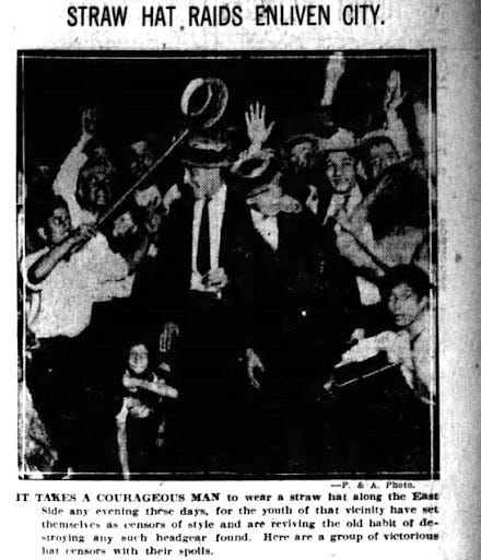 The Straw Hat Riot of 1922 - by Wesley Eames