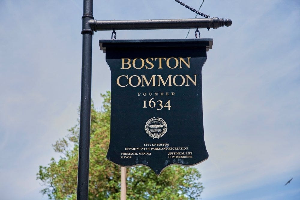 Amazon.com: Boston Common park sign Boston MA Poster Print ...