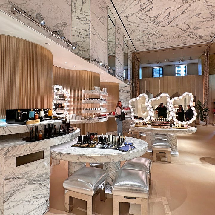 The beauty and footwear departments and Printemps