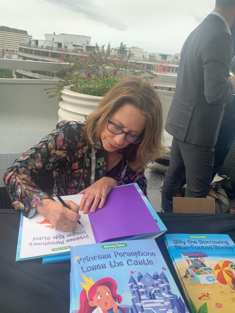 Former FDIC Chair Sheila Bair signs books from her children's series, Money Tales Former FDIC Chair Sheila Bair signs books from her children's series, Money Tales