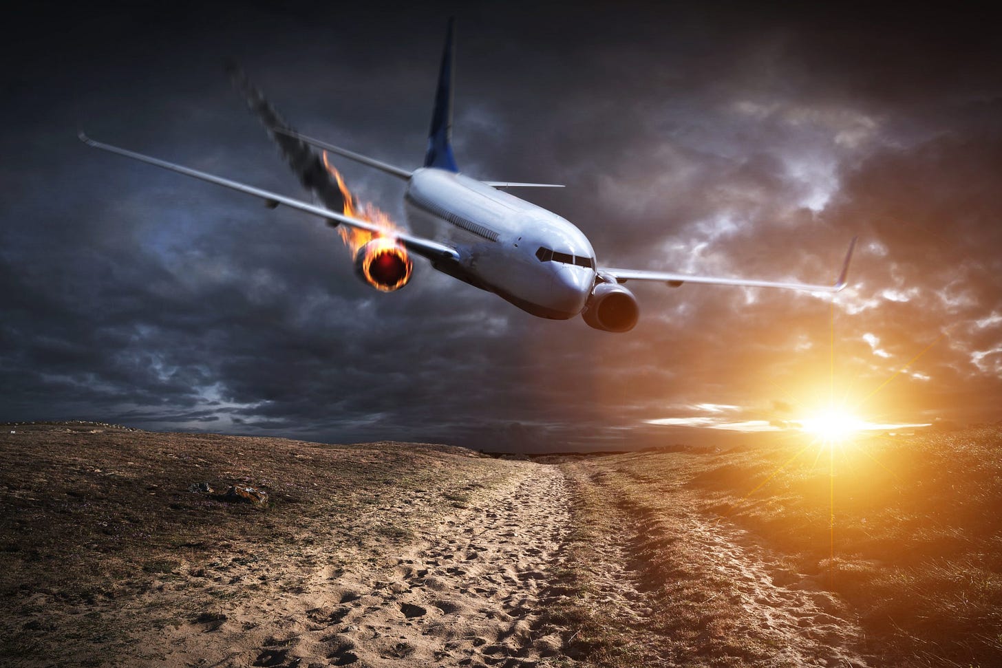 White,Plane,With,Engine,On,Fire,About,To,Crash,In White,Plane,With,Engine,On,Fire,About,To,Crash,In