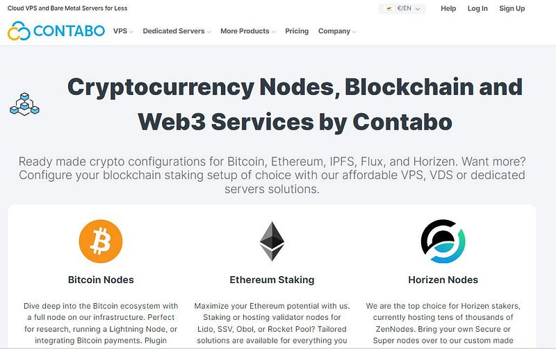 Contabo Nodes Hosting screenshot