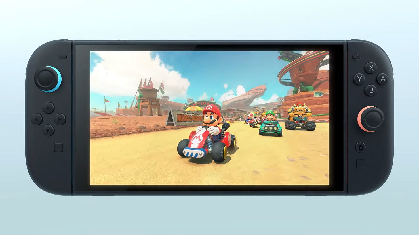 Nintendo Switch 2 running Mario Kart 9