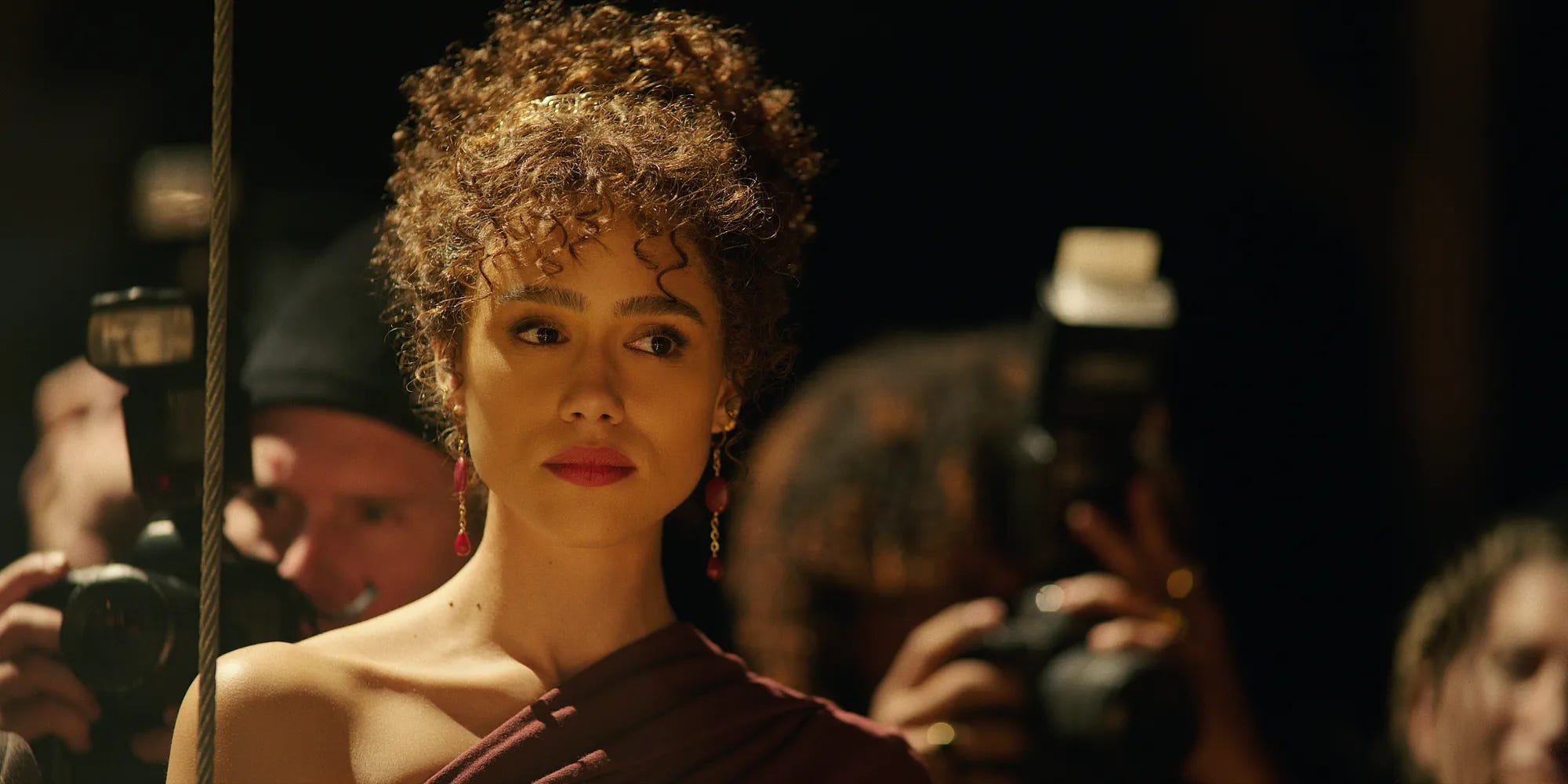 Nathalie Emmanuel as Julia, in Megalopolis. PHOTO: Courtesy of Lionsgate