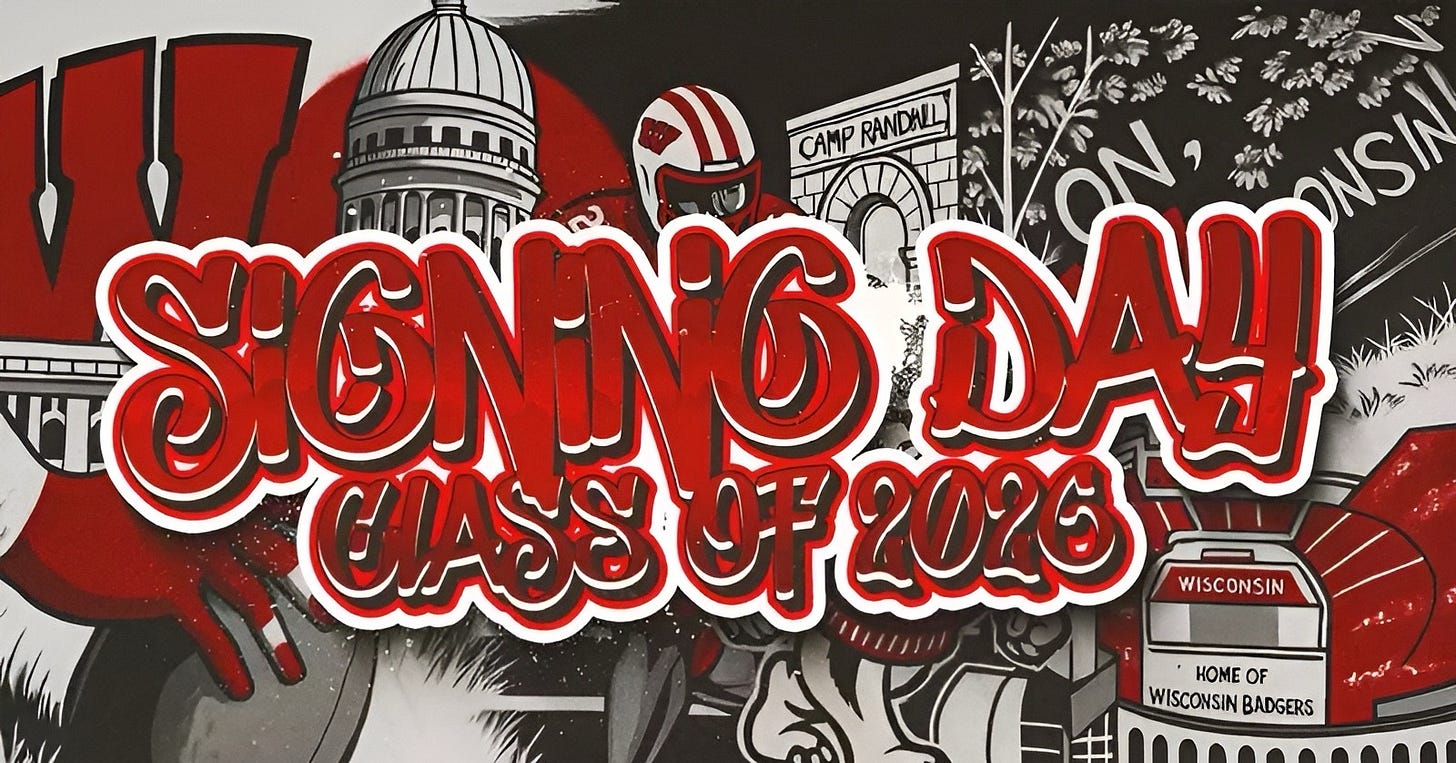 Wisconsin football 2026 recruiting class graphic. Wisconsin football 2026 recruiting class graphic.