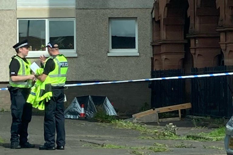 Police at the scene this morning