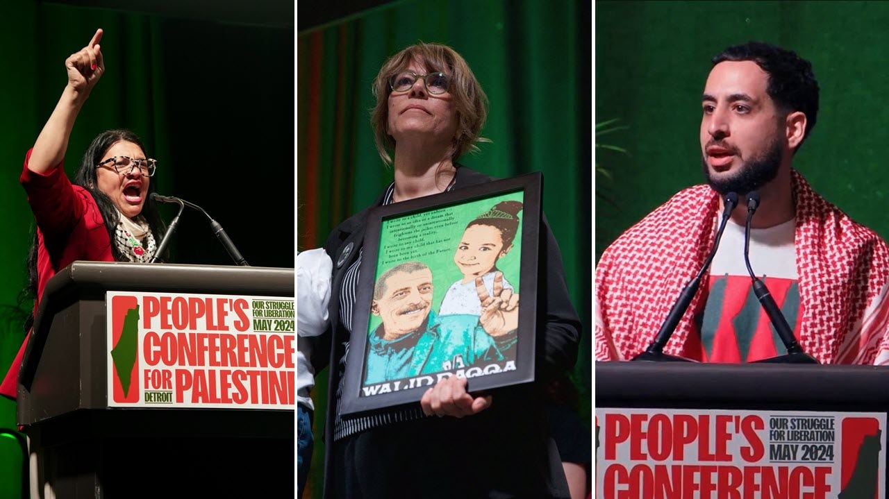 Featured speakers during the “People’s Conference for Palestine” in Detroit on May 24–26, 2024 Featured speakers during the “People’s Conference for Palestine” in Detroit on May 24–26, 2024