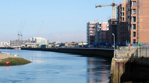 The changing landscape of Shoreham-by-Sea - river developments.