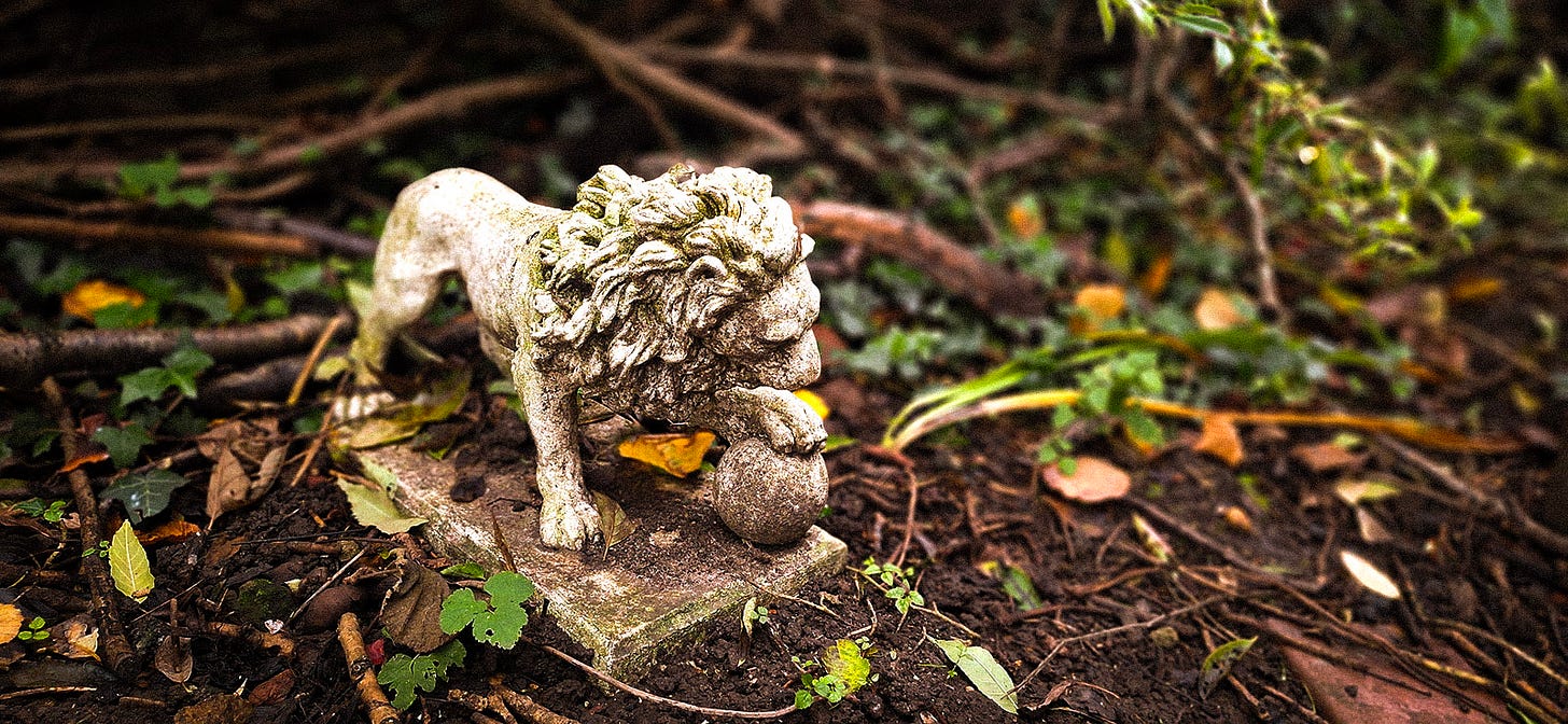 In the garden at the Kilns.
