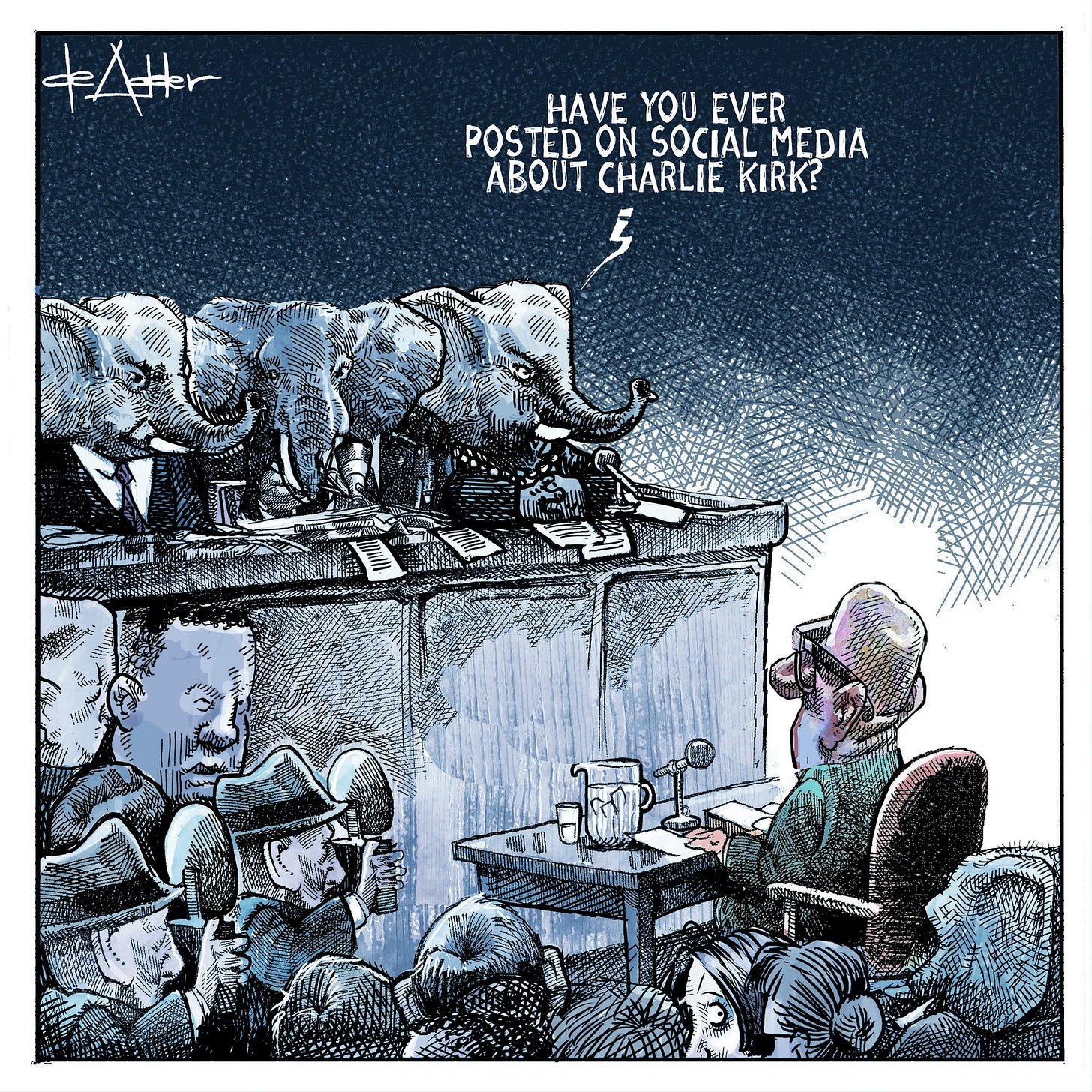 May be an illustration of saxophone and text that says '+ЛHT HAVE HAVEYOUEVER YOU EVER POSTED ON SOCIAL MEDIA ABOUT CHARLIE KIRK? HR' May be an illustration of saxophone and text that says '+ЛHT HAVE HAVEYOUEVER YOU EVER POSTED ON SOCIAL MEDIA ABOUT CHARLIE KIRK? HR'