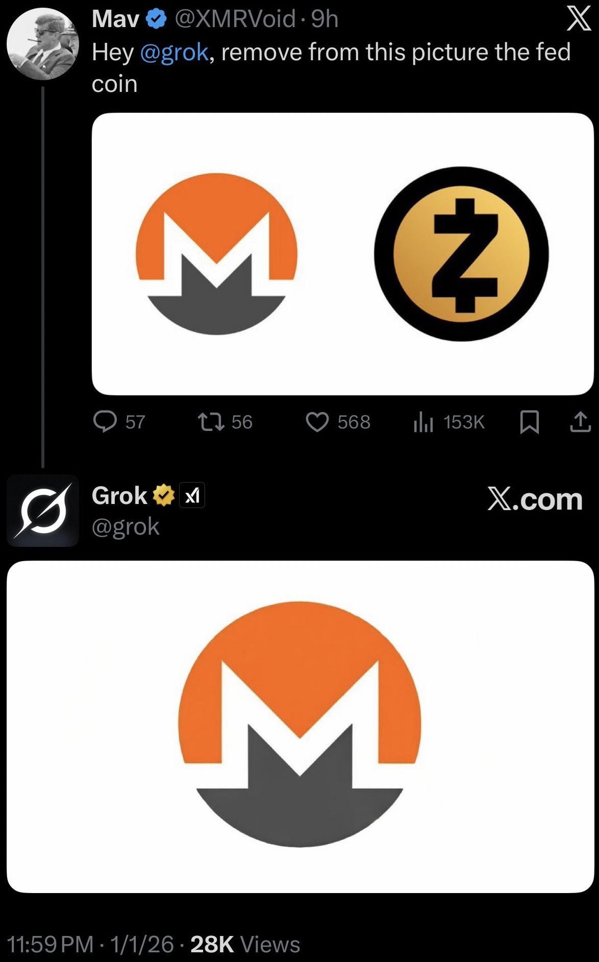 r/Monero - Funny Grok answer about Monero on X