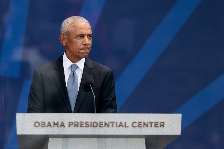 Obama Repeatedly Takes Shots at Trump in Historic Library Speech | The New Republic Obama Repeatedly Takes Shots at Trump in Historic Library Speech | The New Republic