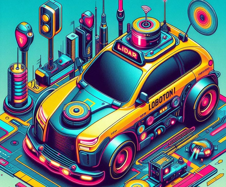 GenAI picture of a robotaxi with Lidar. DALL-E 3