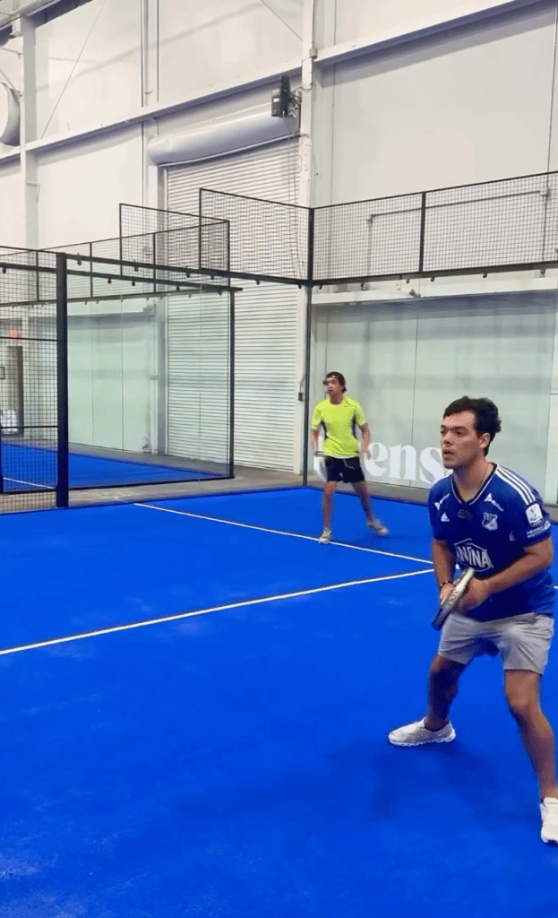Padel players at Sensa Boston