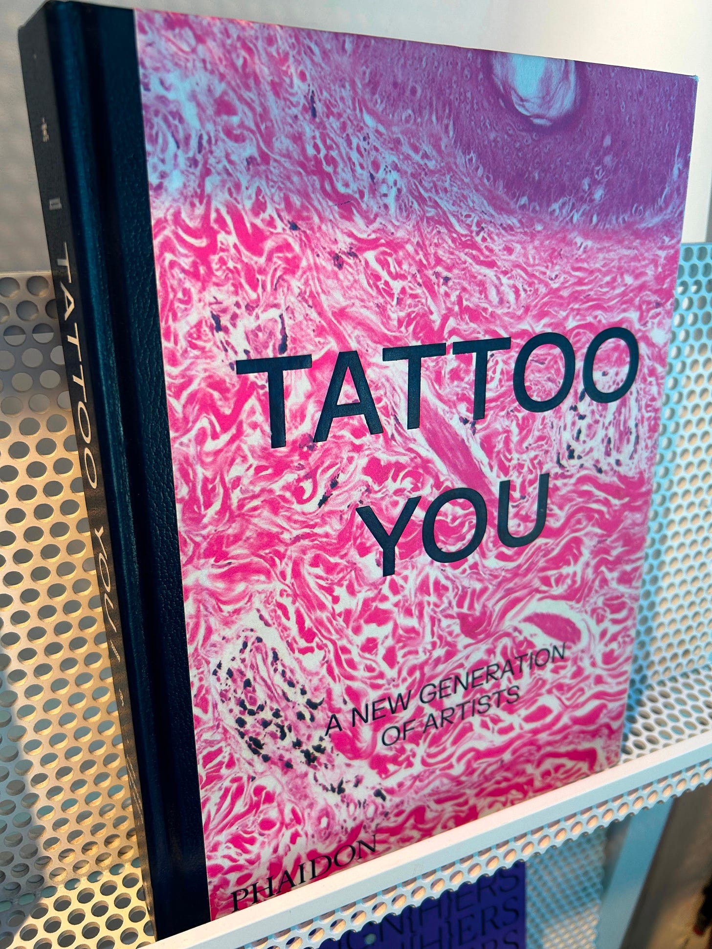 book pink text marble pattern