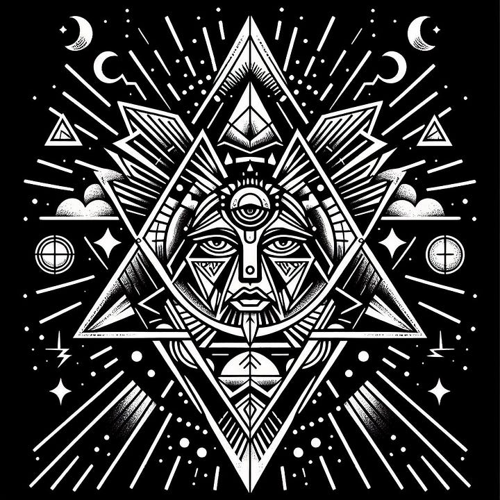 flash paper of geometric spiritual tattoos