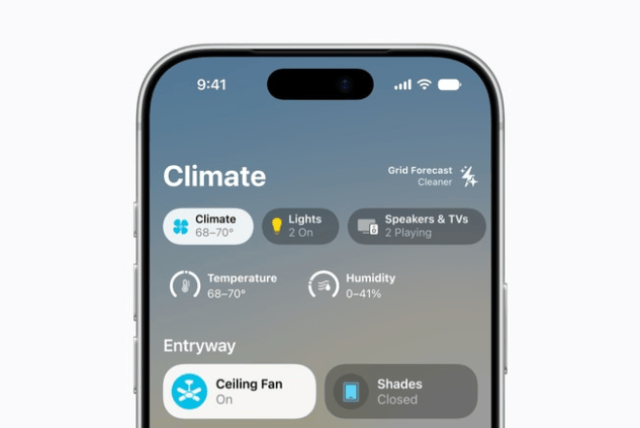 Using on-device intelligence from iPhone, Adaptive Temperature in the Home app automatically adjusts the thermostats based on whether someone is at home, winding down at night, or away.