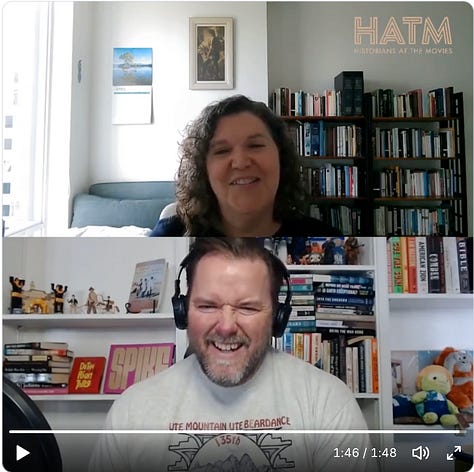 photos of the author at various interviews and talks