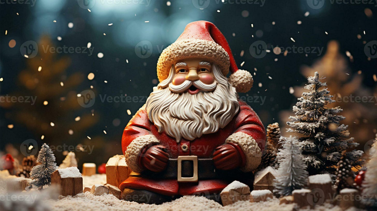 Merry Christmas and Happy New Year greeting card. Santa Claus on winter  background AI Generated 27652046 Stock Photo at Vecteezy