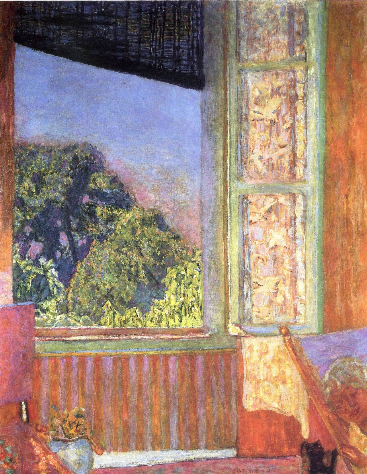 Window onto blue sky and green trees Window onto blue sky and green trees