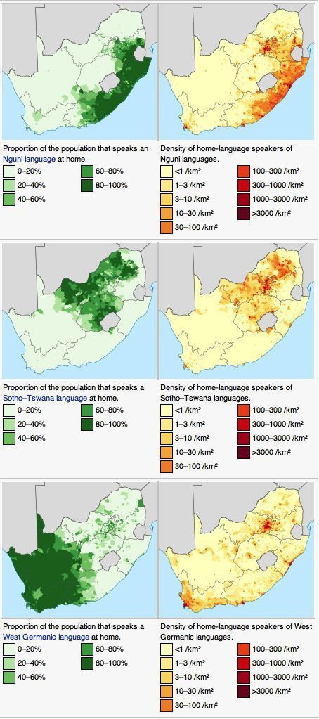 South Africa linguistic distribution South Africa linguistic distribution