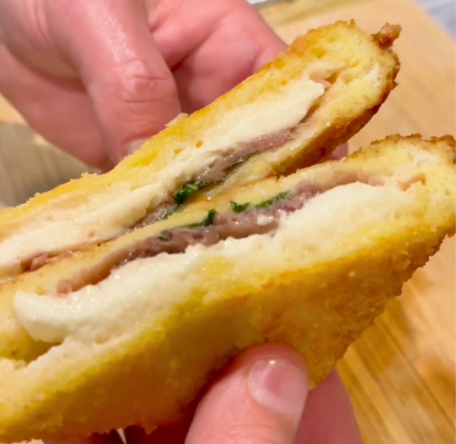 🍞🌿 Mozzarella in Carrozza with Prosciutto, Anchovies & Basil