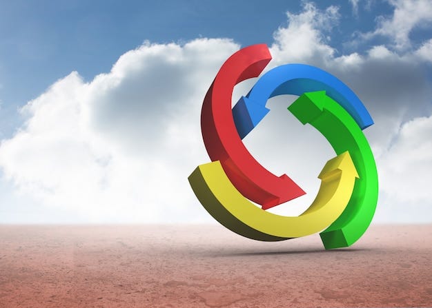 Colorful arrows in a desert landscape