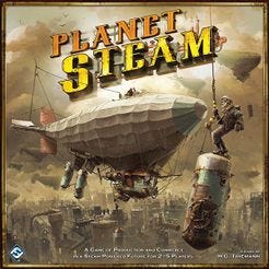 Board Game Covers: Planet Steam, Mission Red Planet, Leviathans, City of the Great Machine, Steampunk Rally