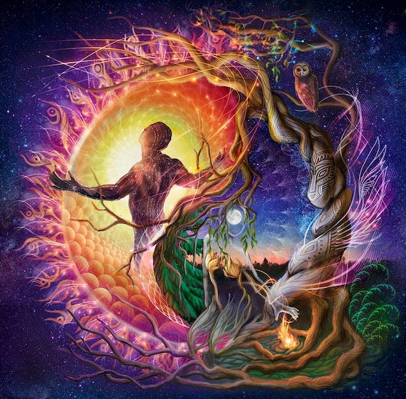 Yin-yang Spiritual Visionary Art Poster Psychedelic Yoga Art With DAO  Symbol - Etsy Australia