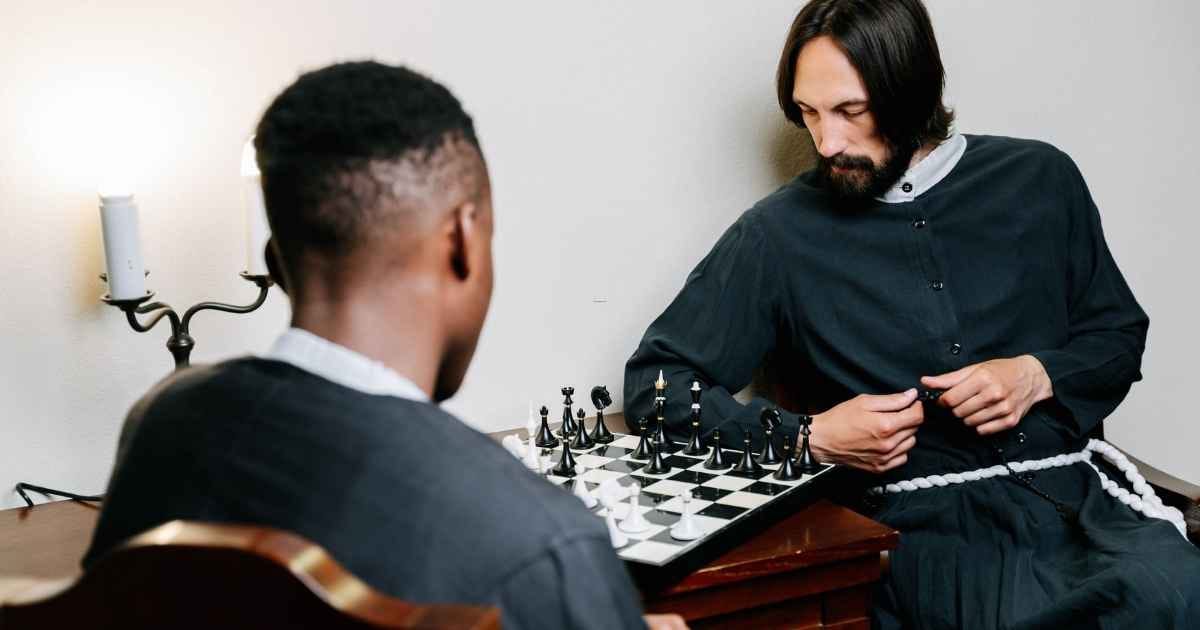 Men playing chess