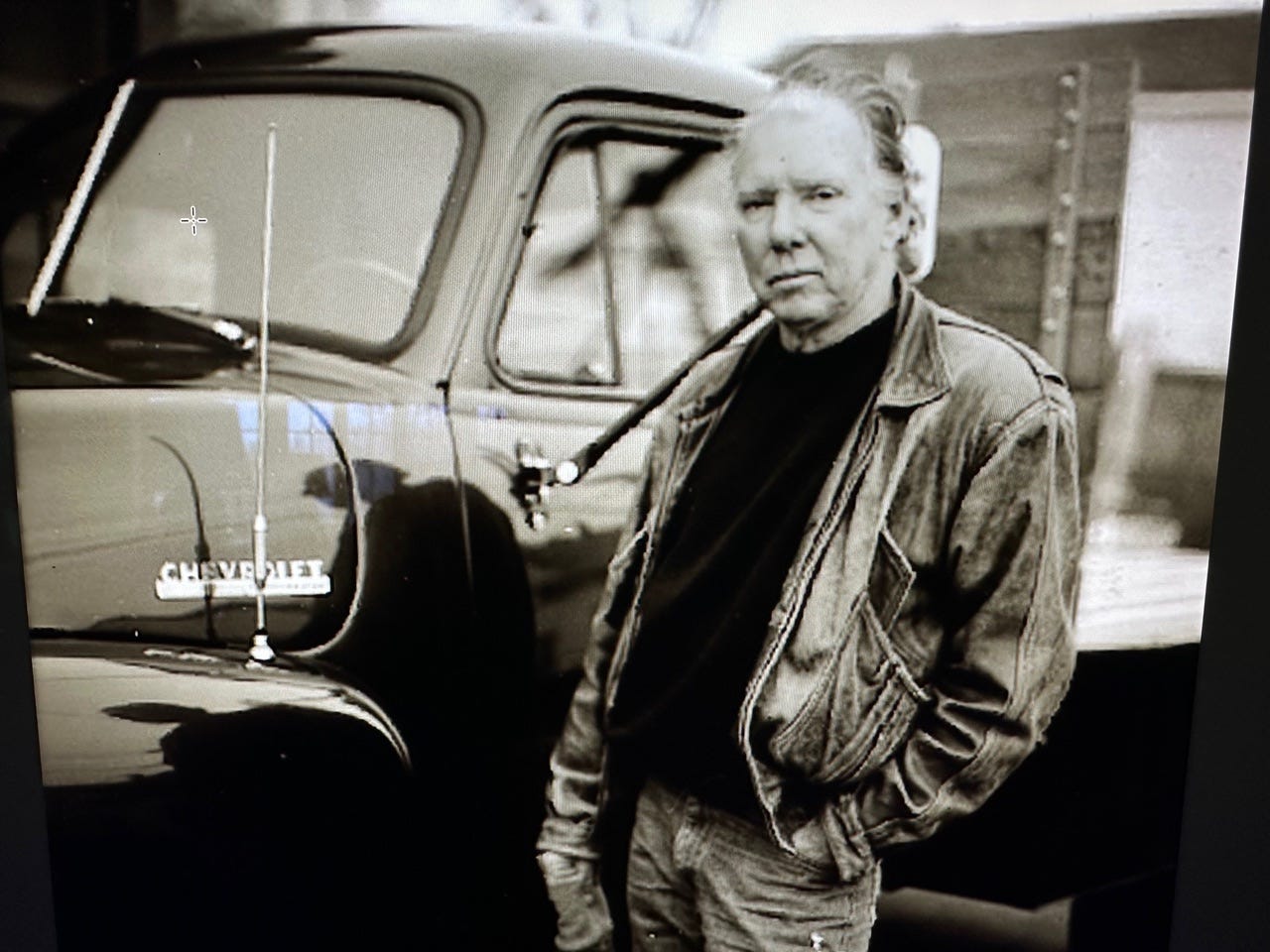 May be a black-and-white image of 1 person