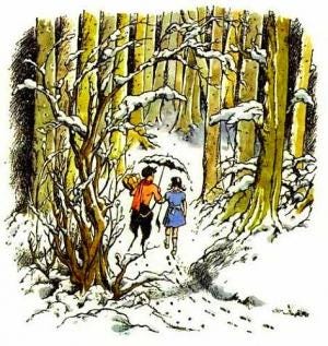 Narnia lamppost illustration by Pauline Baynes from Pauline Baynes