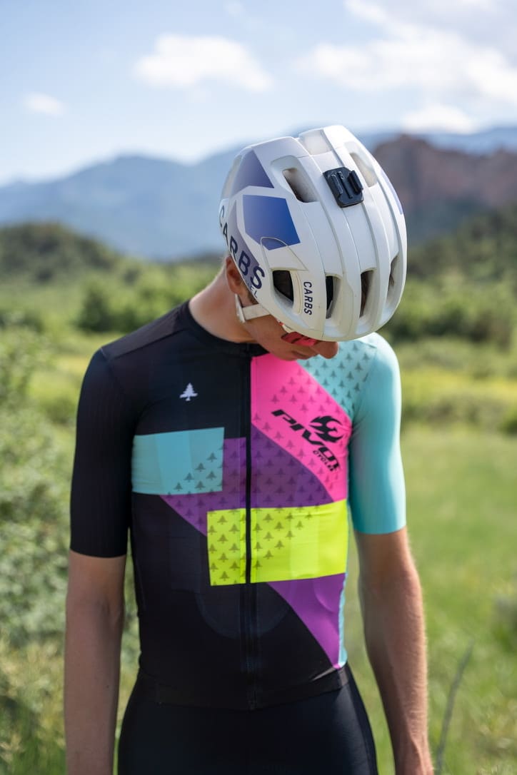 Photo of POC Ventral bike helmet on a person