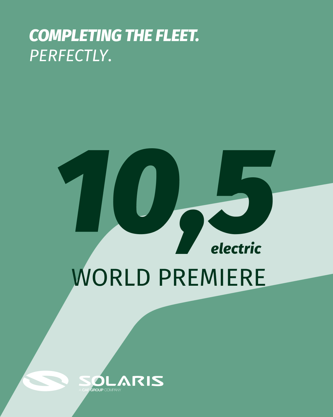 Peut être une image de texte qui dit ’COMPLETING THE FLEET. PERFECTLY. 10,5 5 10 electric WORLD PREMIERE SOLARIS AEGROUPCOVFINY ACARGROUPCOVFTRY OVAINY’