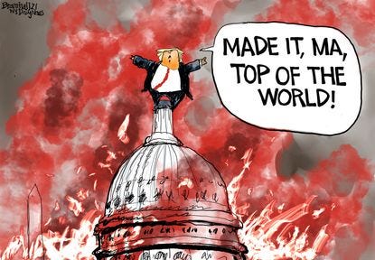 Political Cartoon U.S. Trump Capitol mob violence riot Political Cartoon U.S. Trump Capitol mob violence riot