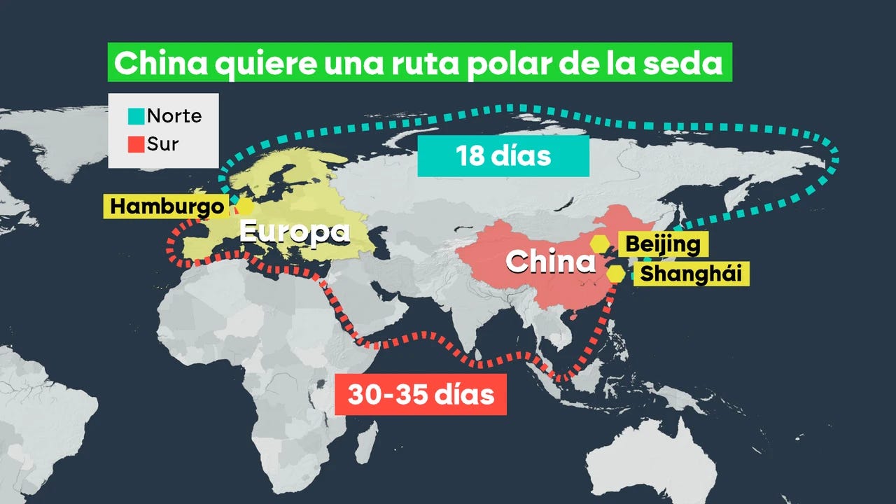 Infografía de LaSexta sobre la potencia ruta polar de la seda de China