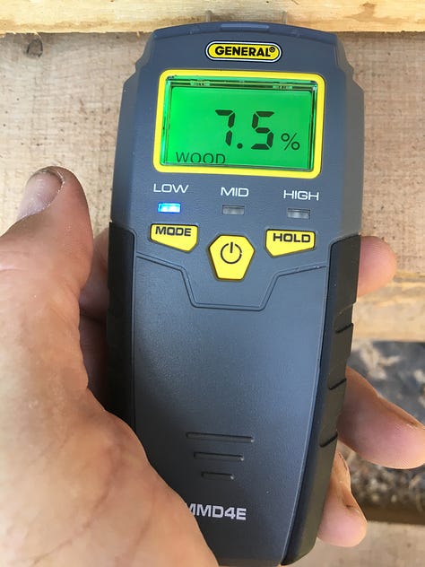 DDirect wood Moisture Content (MC) measurements