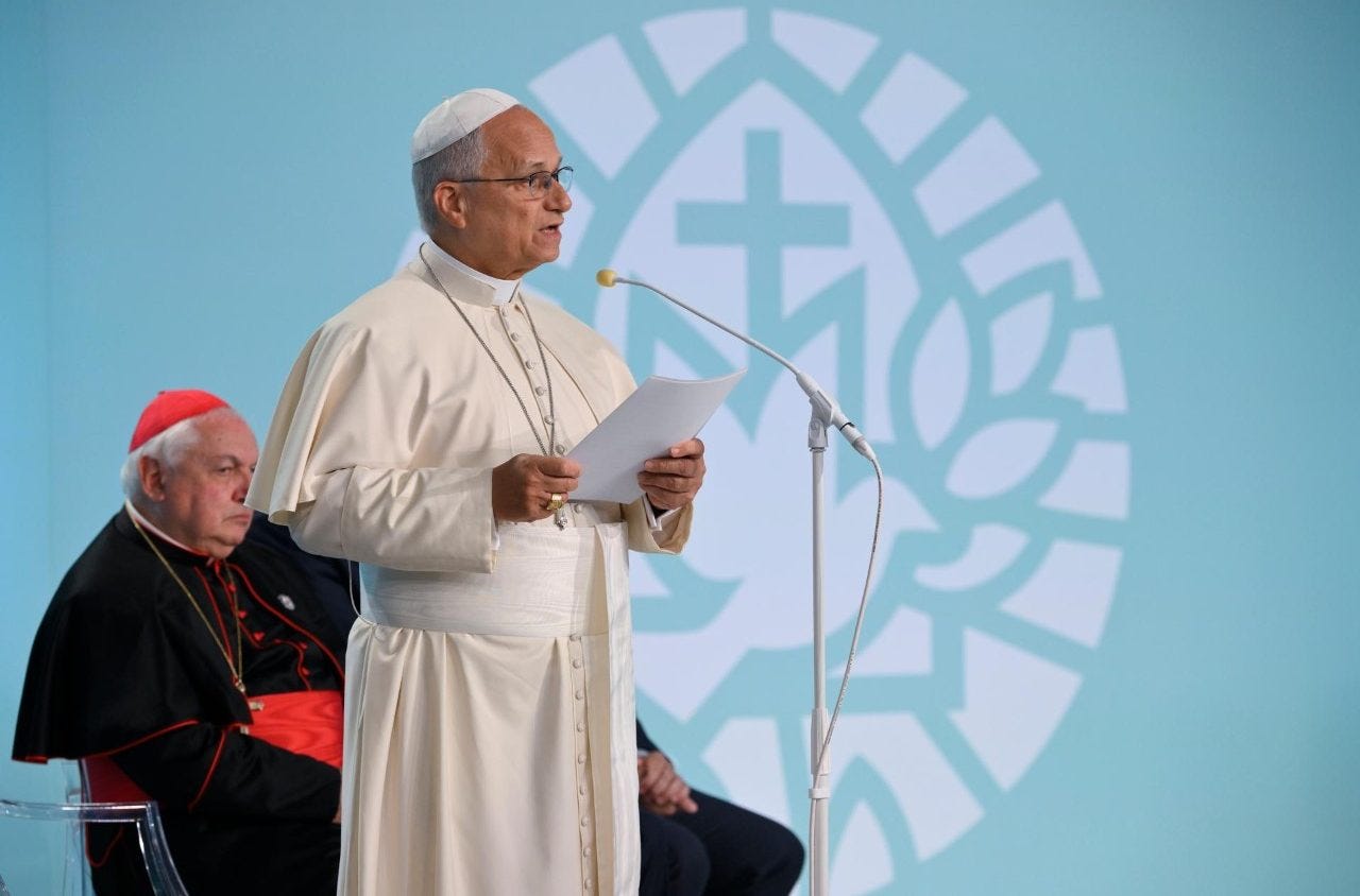 Pope Leo XIV speaks at the interreligious meeting in Metz Pope Leo XIV speaks at the interreligious meeting in Metz