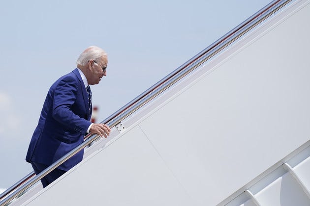 President Joe Biden boards Air Force One. President Joe Biden boards Air Force One.