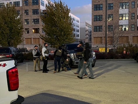 Photo gallery of ICE agents attempting to stage a raid in Milwaukee Oct. 29, 2025.