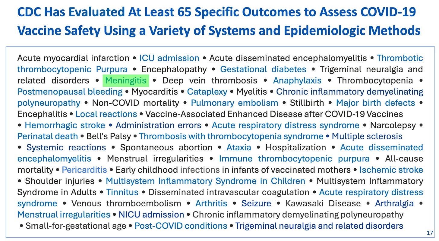 Meningitis as a side effect of COVID vaccines was evaluated through the Vaccine Safety Datalink system.
